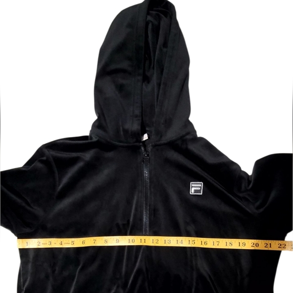 Fila Y2K Velour Black Quarter Zip Pullover - Picture 2 of 8